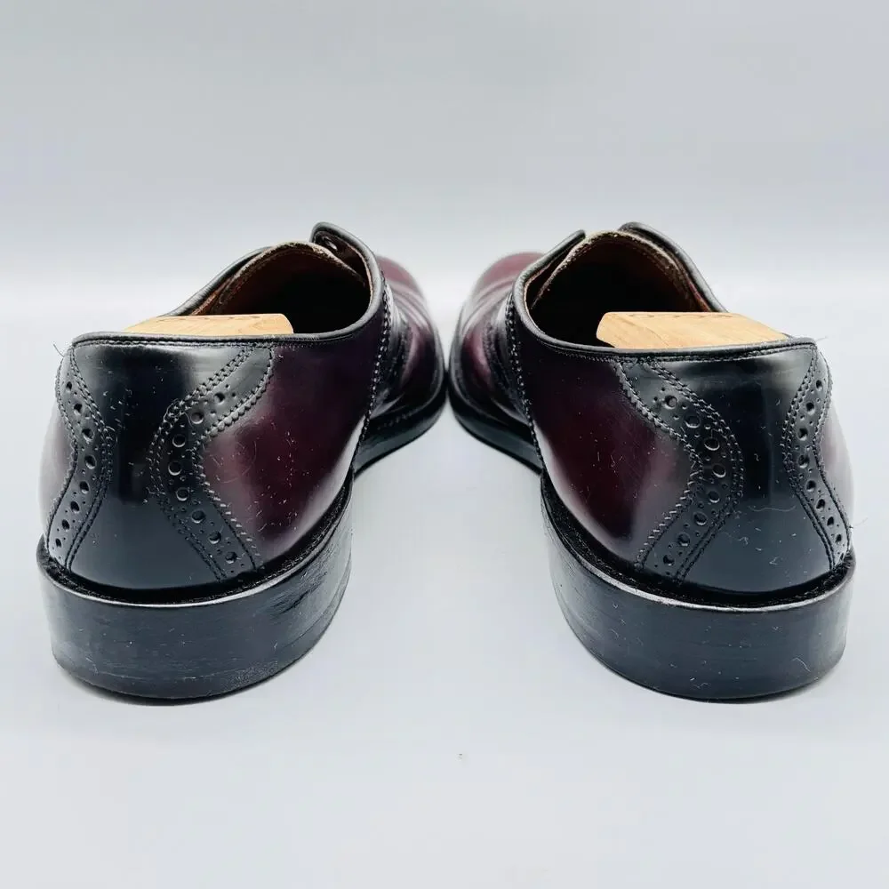 Allen Edmonds Shoes Mens 11 Brown Black Leather Oxford Polo Dress Two Tone